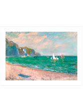 Monet Boats in front of the Cliffs of Pourville - Art Print